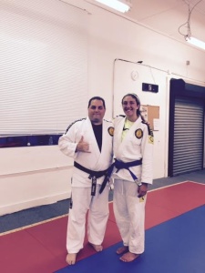 Arianna Zeppetelli receives bluebelt at Lyndhurst Martial Arts school