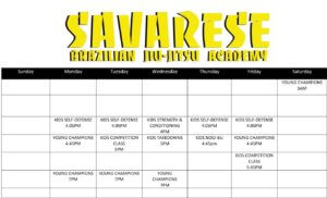 Kids schedule
