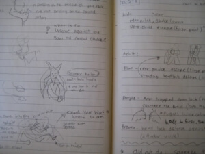 Taking notes during BJJ class